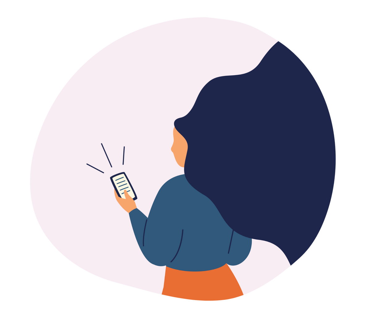 Illustration of someone using their phone.