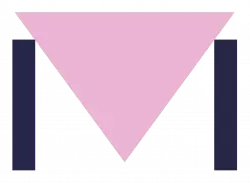 A triangle held up by two columns, suggesting support.