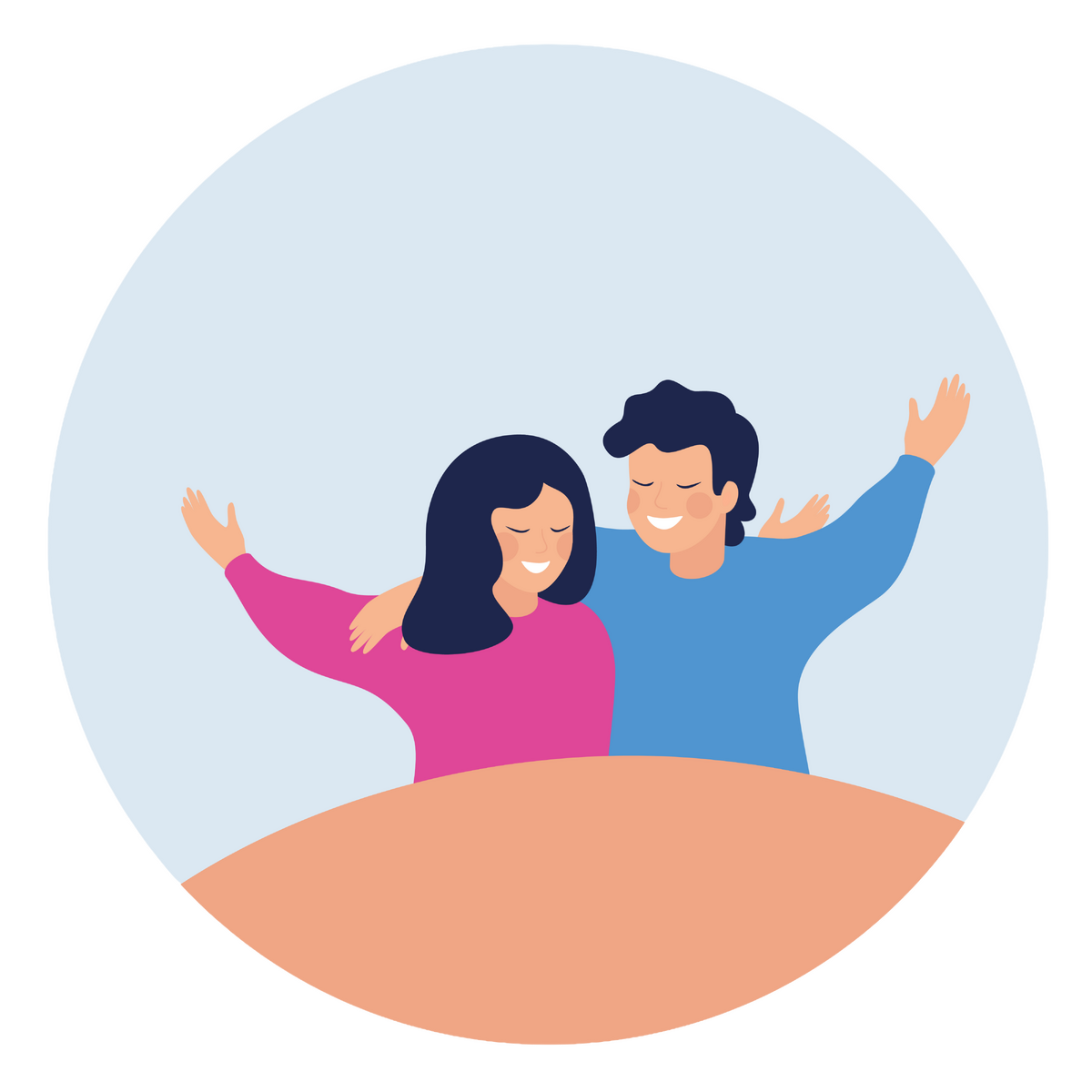 Illustration of two happy people.